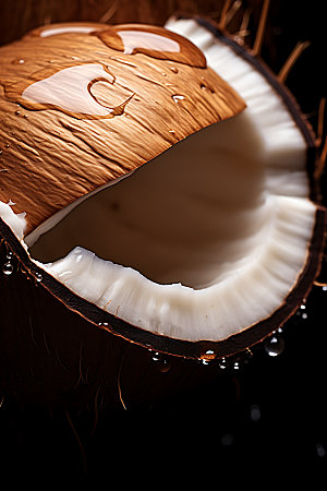 椰子水果健康食品摄影图