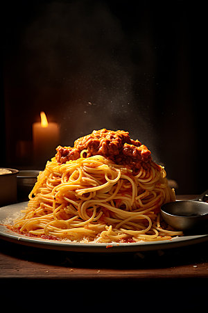 意大利面美味番茄意面摄影图