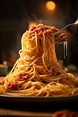 意大利面番茄意面高清摄影图