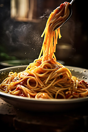 意大利面主食芝士摄影图