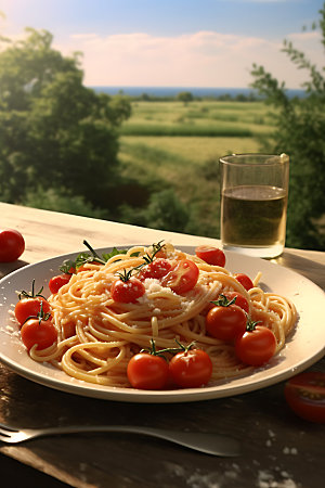 意大利面主食美食摄影图