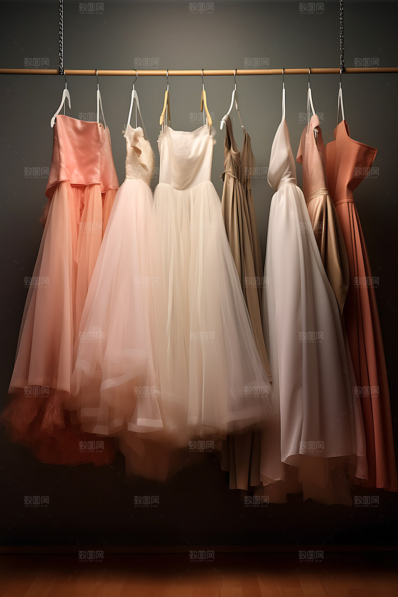 衣架衣物服装展示高清摄影图