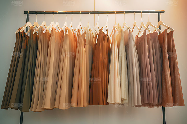 衣架衣物商品服装展示摄影图