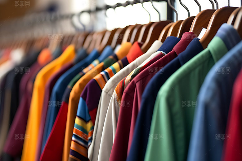 衣架衣物商品服装展示摄影图