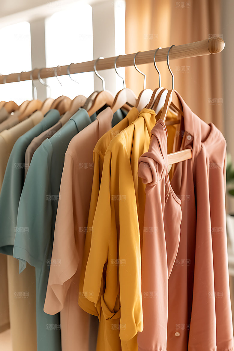衣架衣物服装展示商品摄影图