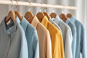 衣架衣物商品服装展示摄影图