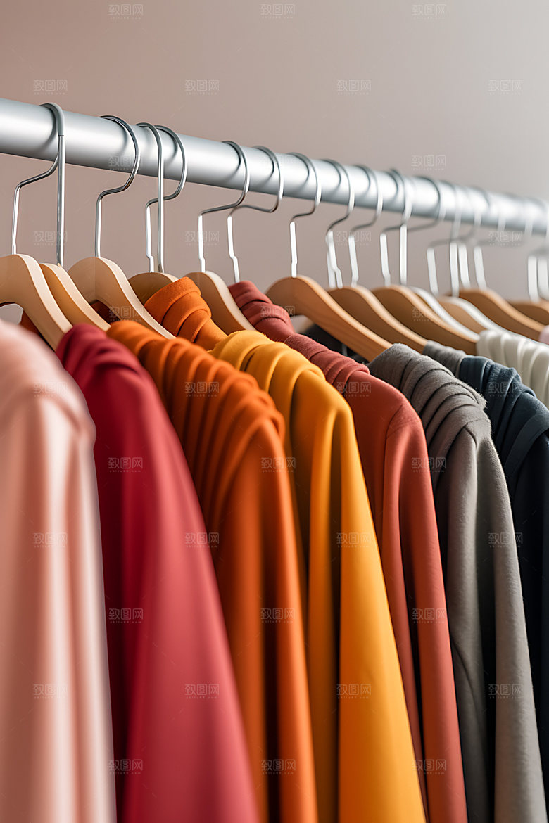 衣架衣物高清服装展示摄影图