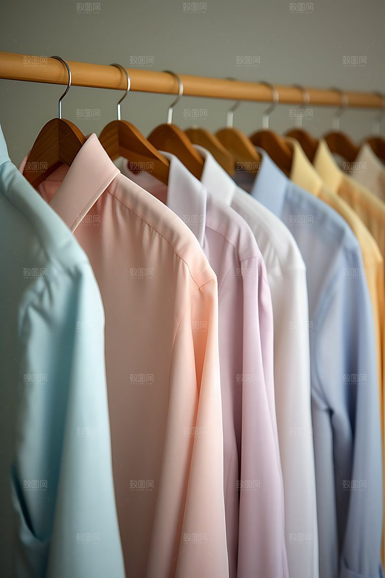 衣架衣物服装展示衣物悬挂摄影图