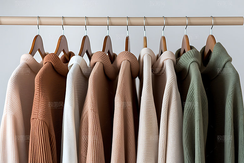 衣架衣物服装展示电商配图摄影图