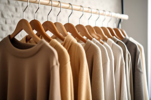 衣架衣物服装展示衣物悬挂摄影图