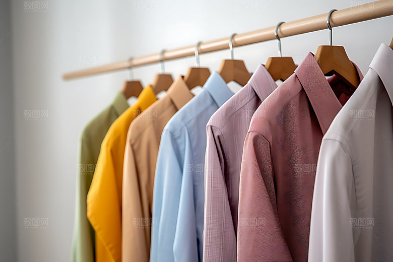 衣架衣物商品服装展示摄影图