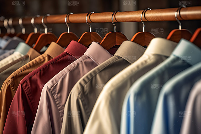 衣架衣物商品服装展示摄影图