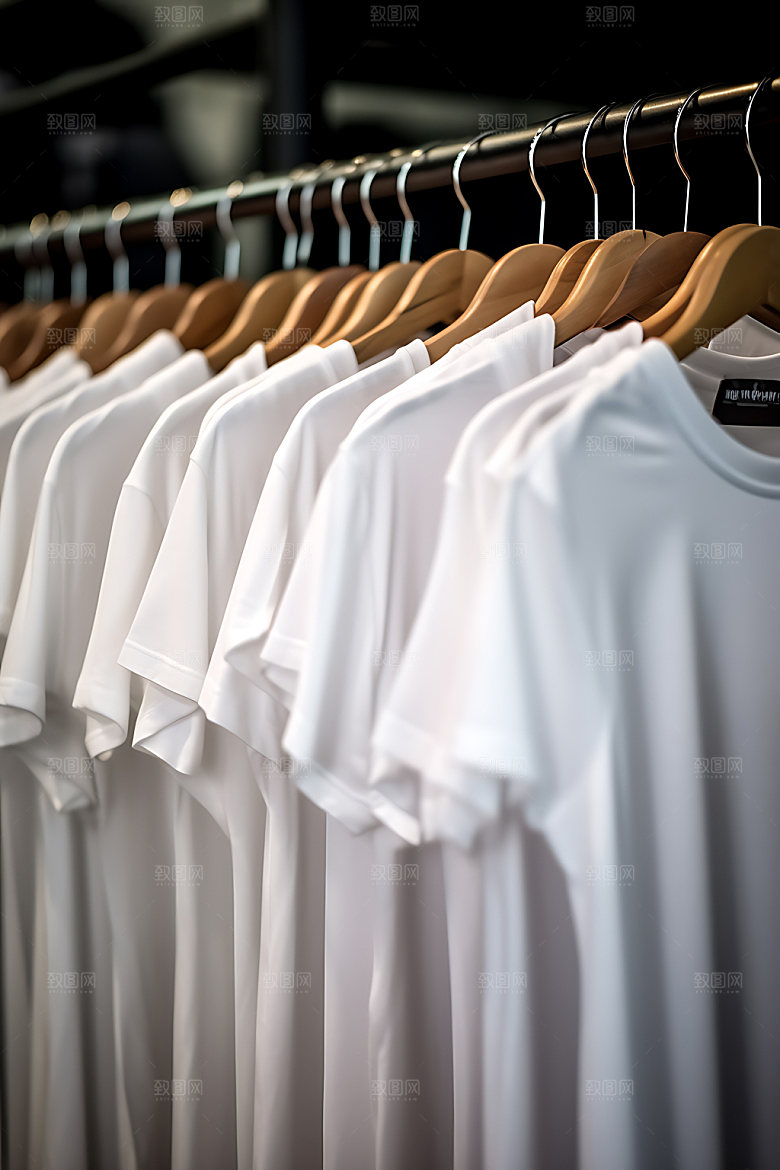 衣架衣物商品服装展示摄影图