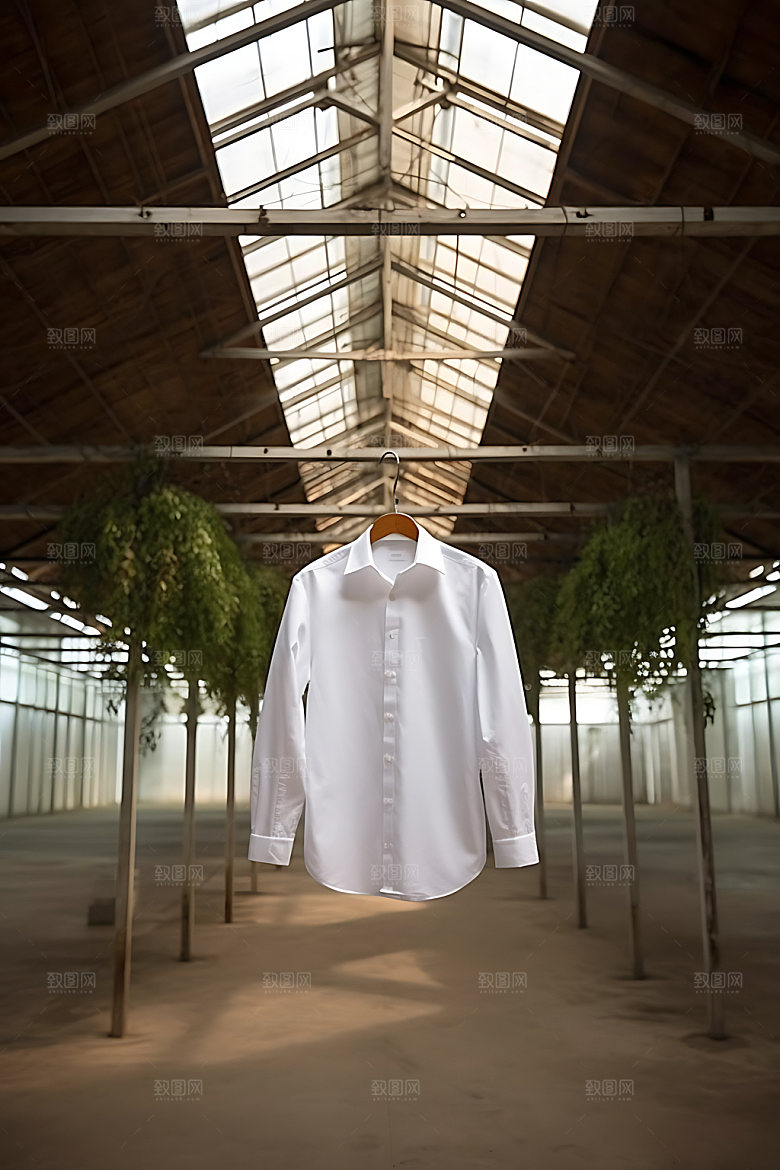 衣架衣物衣物悬挂服装展示摄影图