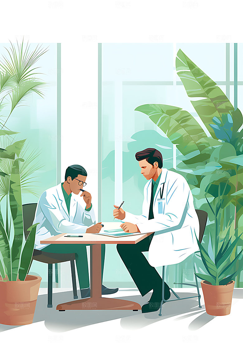 医疗医学医院扁平风插画