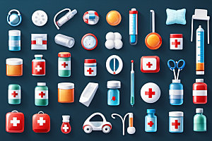 医疗icon平面图标