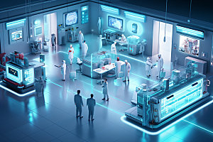 医疗场景未来设计感2.5D模型