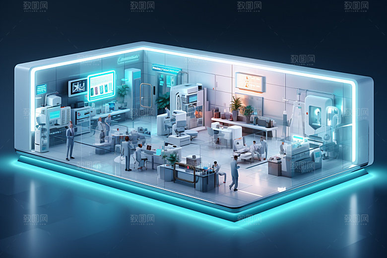 医疗场景微缩未来2.5D模型
