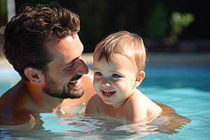 婴儿游泳快乐嬉水水下儿童摄影