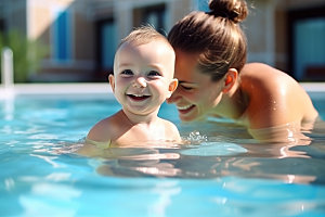 婴儿游泳水下亲子互动儿童摄影