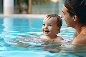 婴儿游泳水下可爱萌态儿童摄影