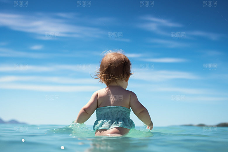 婴儿游泳快乐嬉水亲子互动儿童摄影