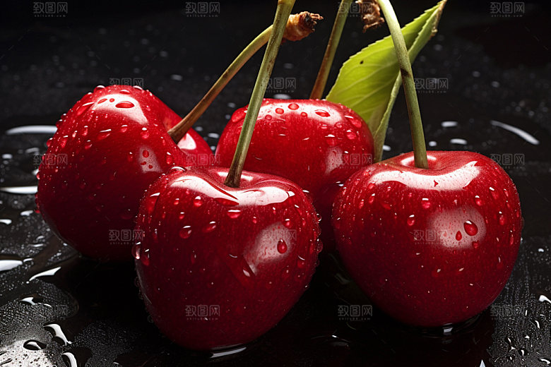 樱桃车厘子甜蜜摄影图