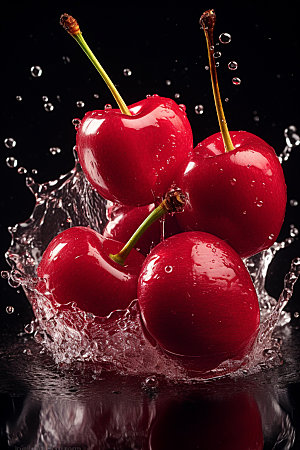 樱桃水果美味摄影图