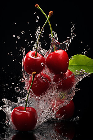 樱桃水果美食摄影图