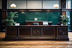 银行大厅银行窗口商务摄影图