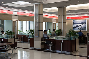 银行大厅银行窗口经济摄影图