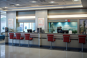 银行大厅商务室内场景摄影图