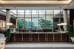 银行大厅商务服务台摄影图