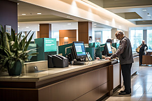银行大厅商务金融摄影图
