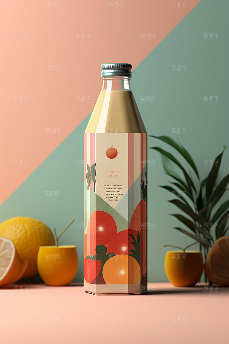 饮料瓶简约包装设计模型