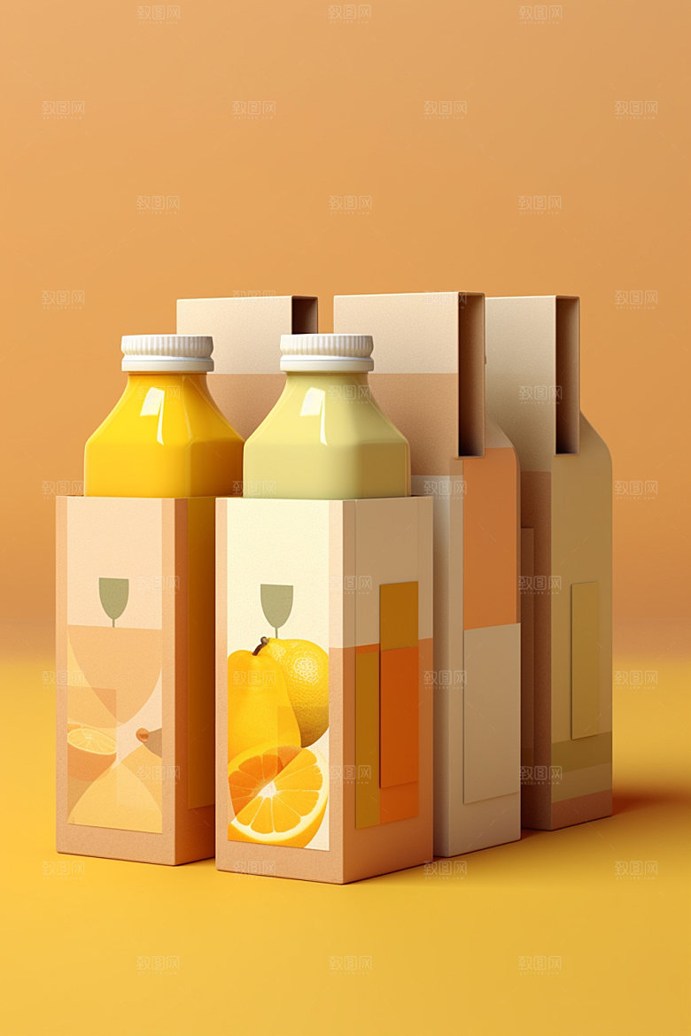 饮料瓶3D时尚模型
