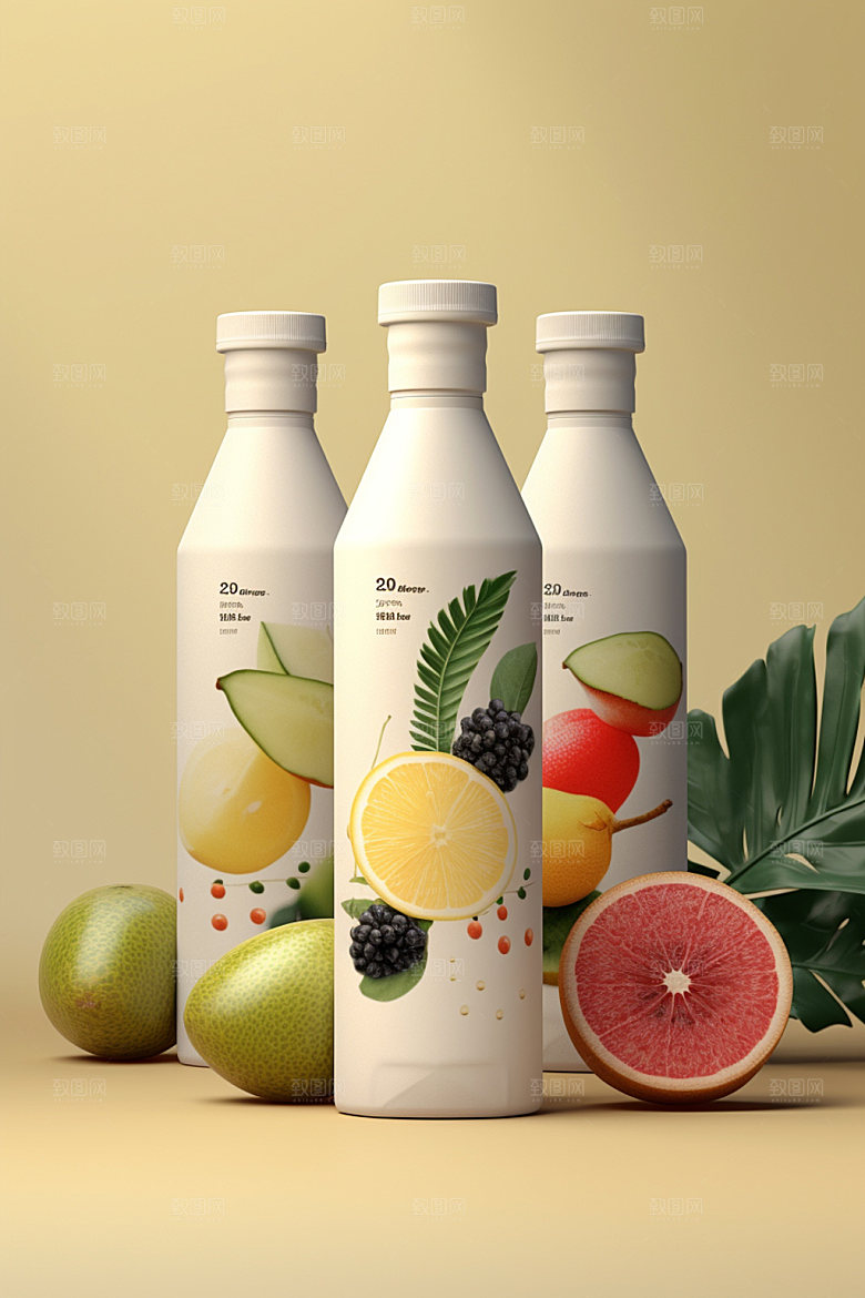 饮料瓶现代果汁模型