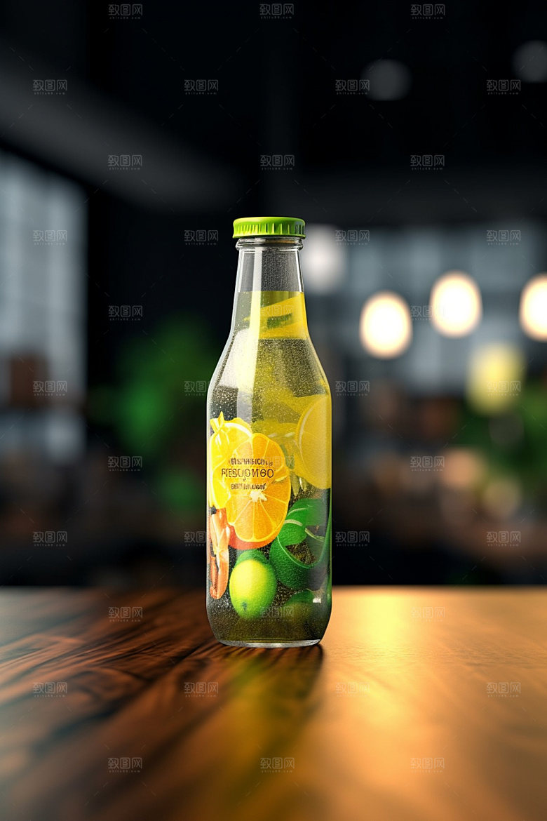 饮料瓶果汁立体模型