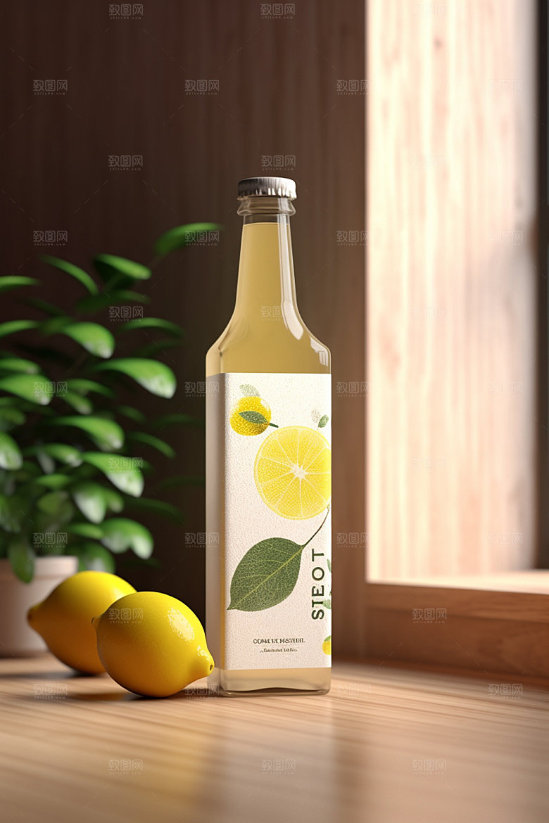 饮料瓶果汁简约模型
