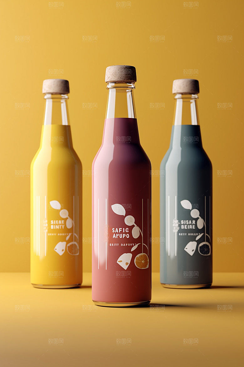饮料瓶包装设计时尚模型