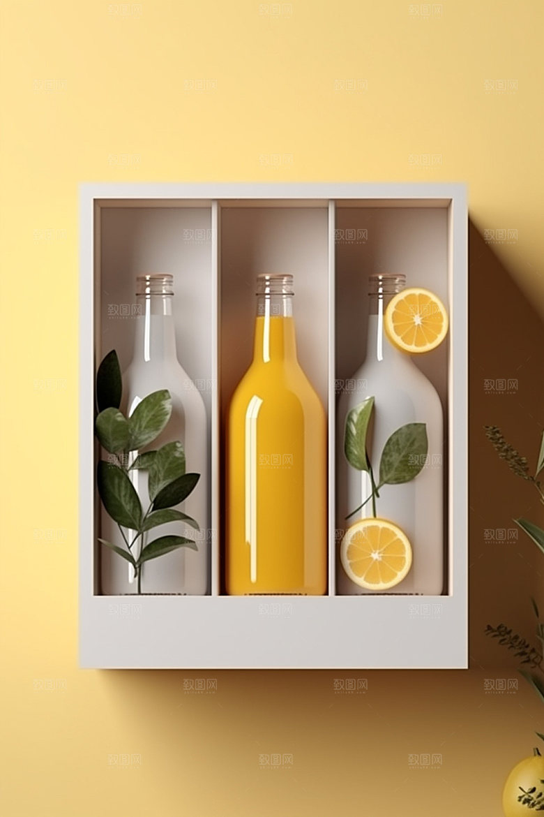 饮料瓶清新果汁模型