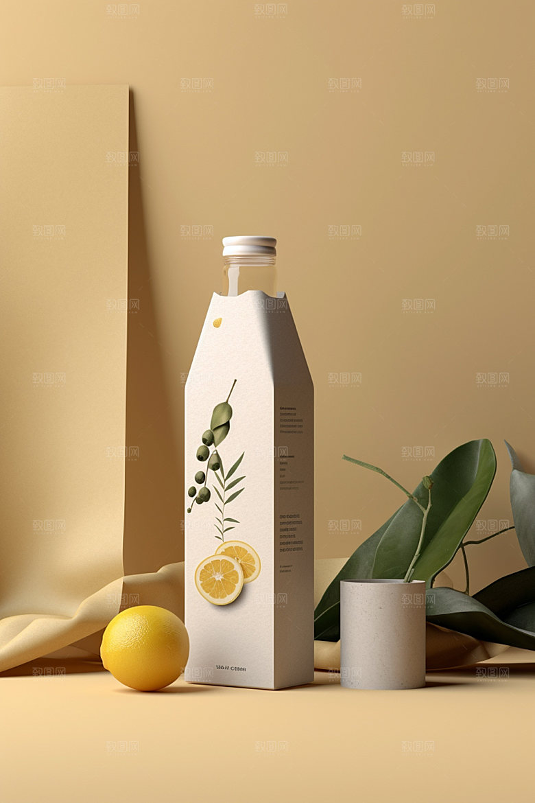 饮料瓶果汁包装设计模型