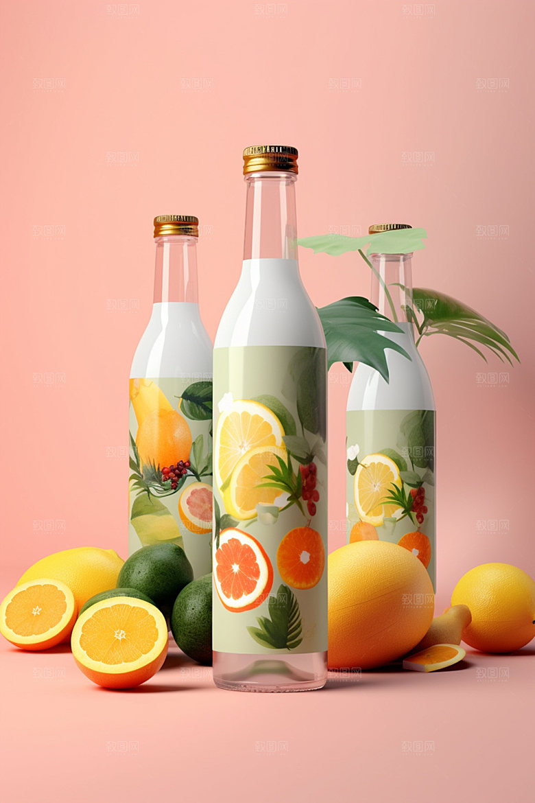 饮料瓶包装设计时尚模型