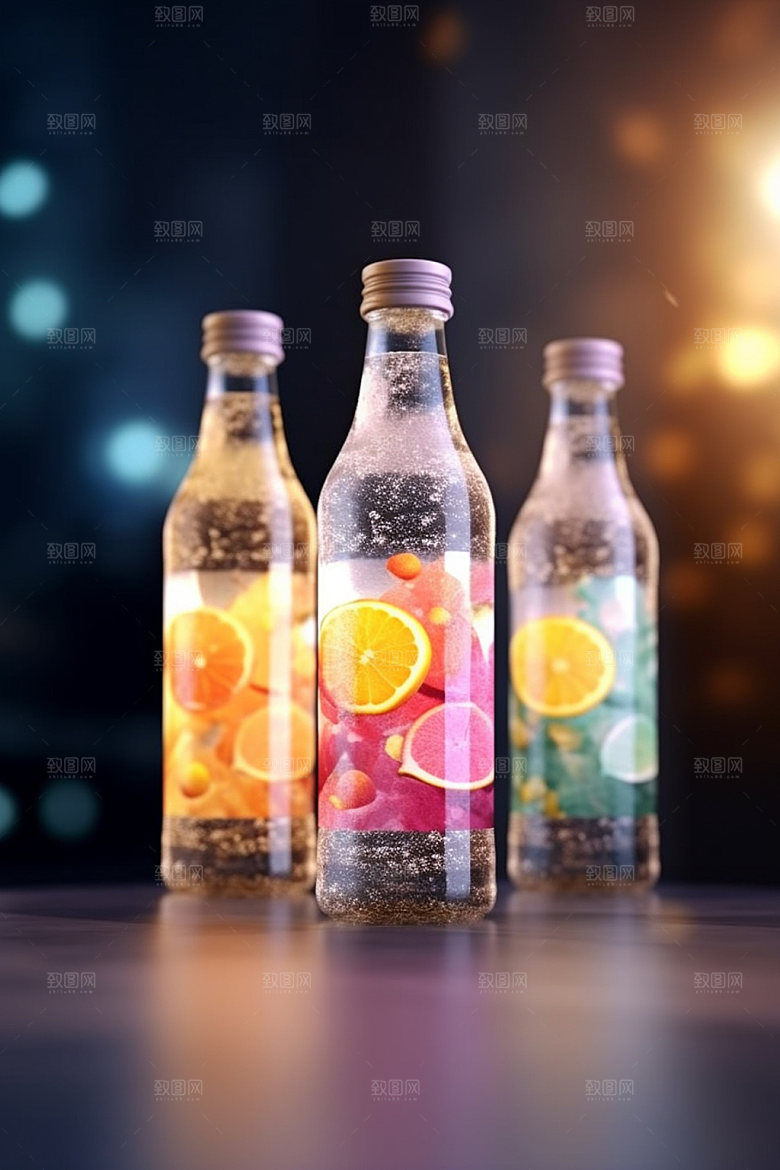 饮料瓶时尚简约模型