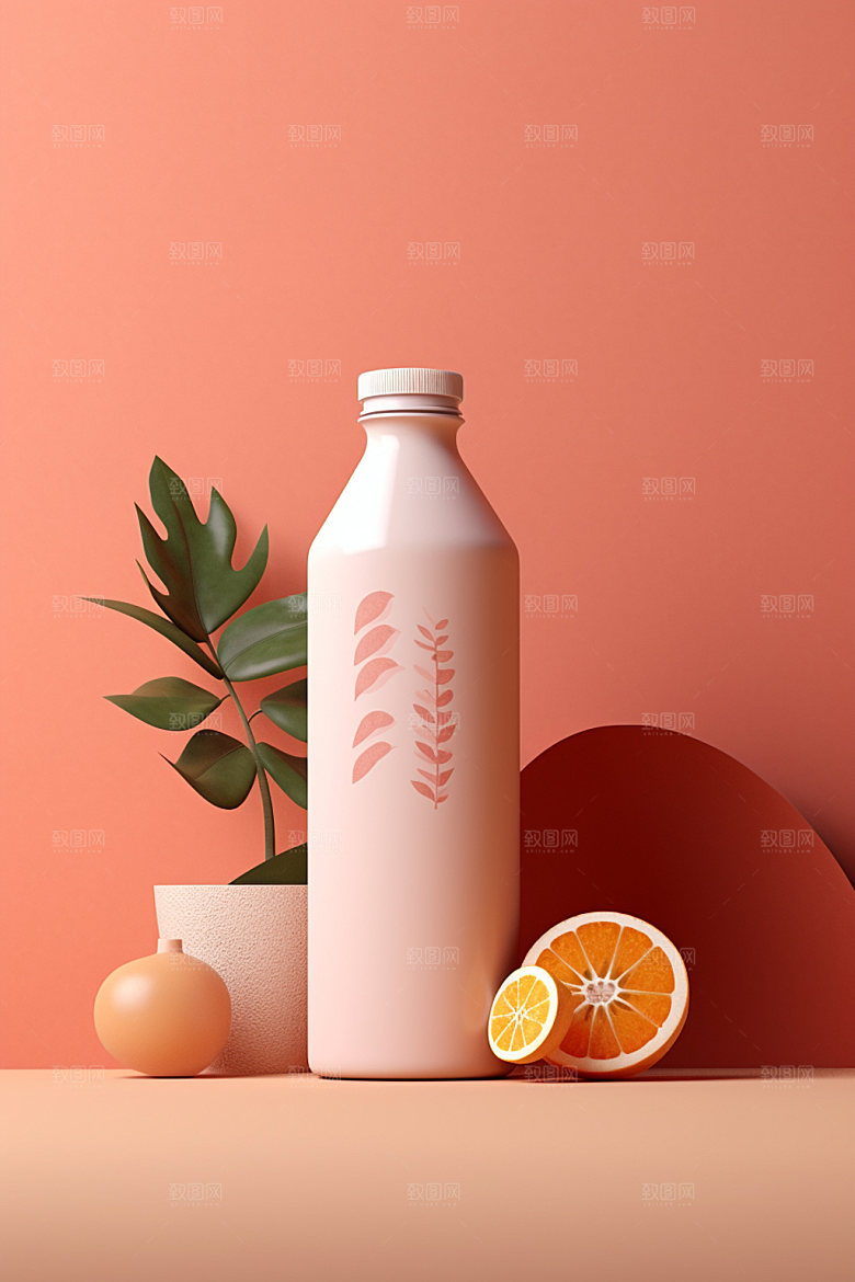 饮料瓶果汁时尚模型