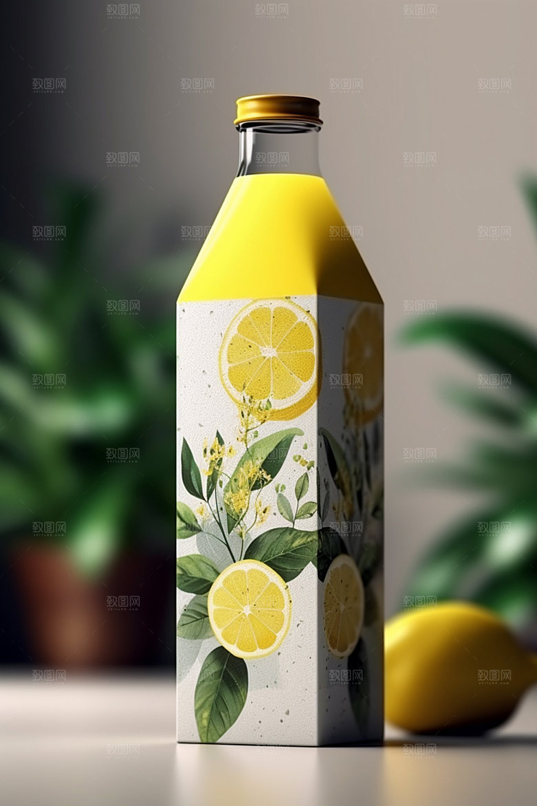 饮料瓶立体简约模型