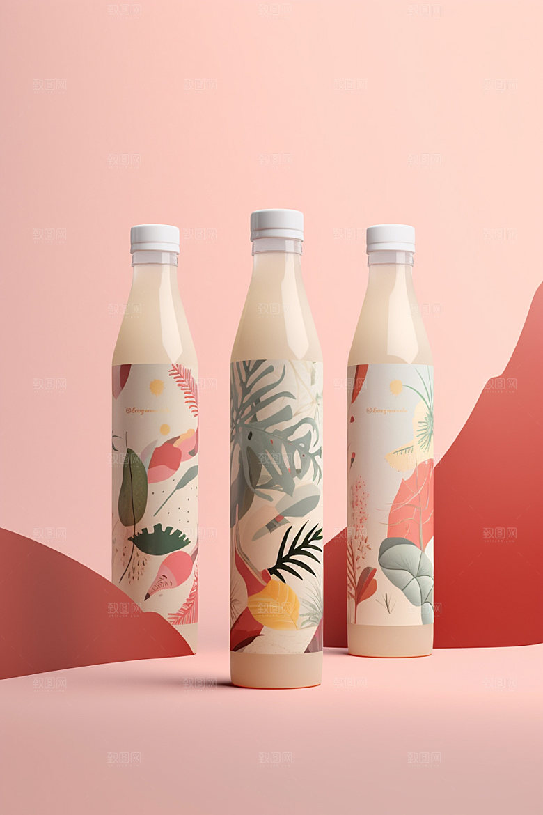 饮料瓶简约果汁模型