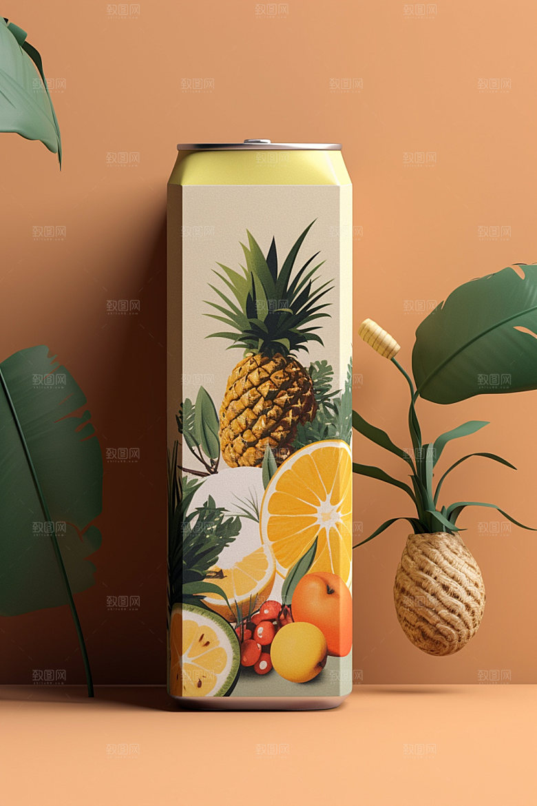 饮料瓶果汁简约模型