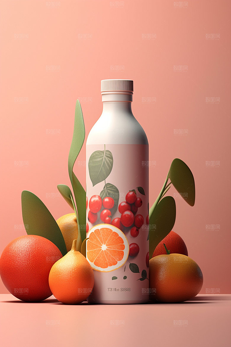 饮料瓶现代包装设计模型