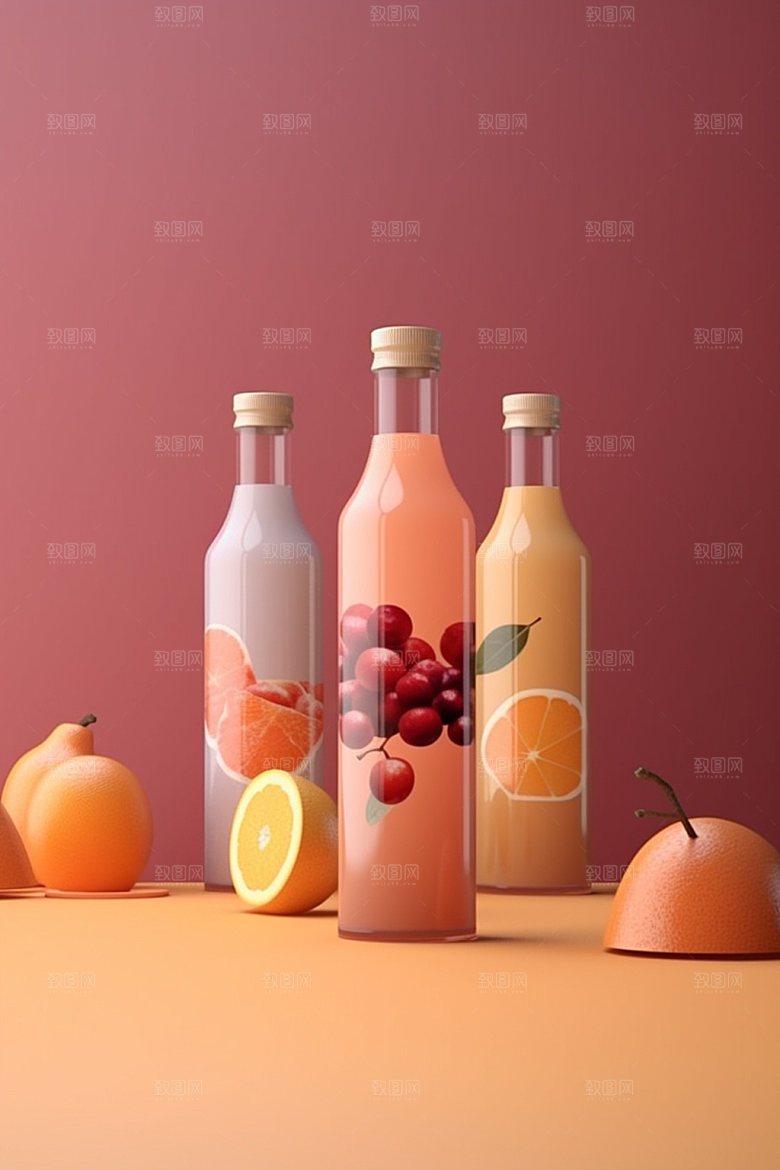 饮料瓶现代包装设计模型